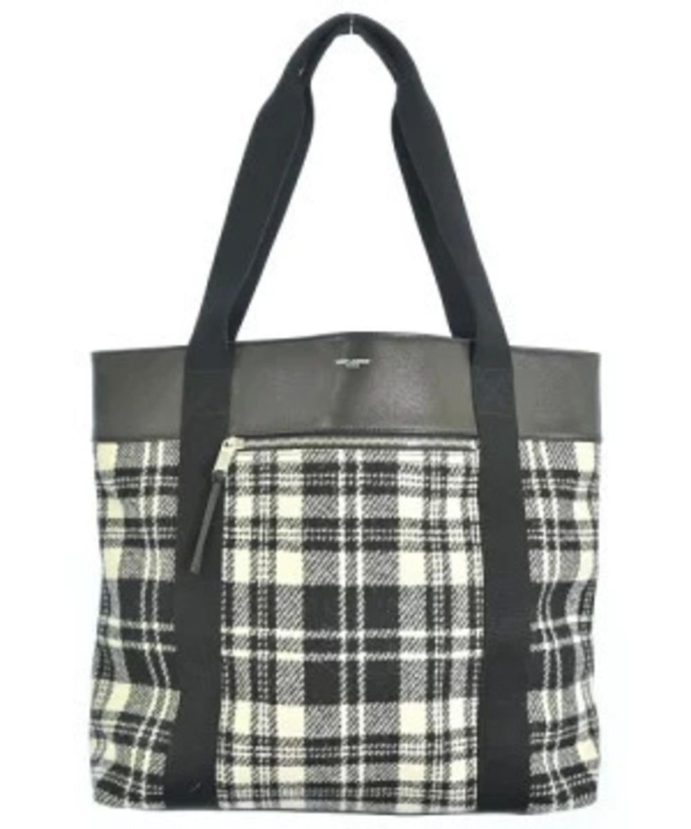 SAINT LAURENT PARISWomens Tote Bag Black Ivory White Check